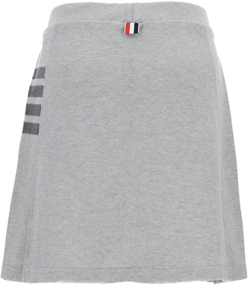 Thom Browne Pleated Milano Stitch Skirt with Signature Grosgrain Tab Grijs