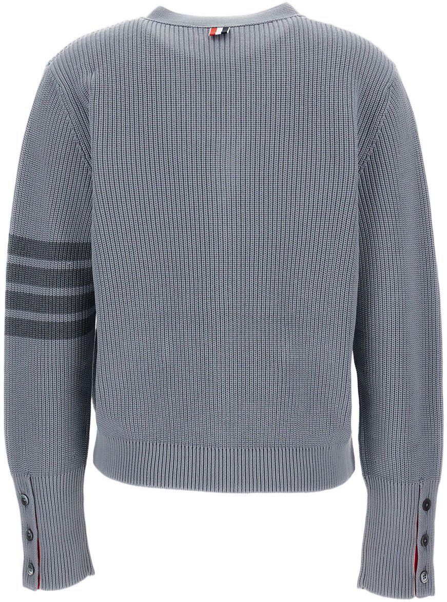 Thom Browne V Neck Cardigan Grijs
