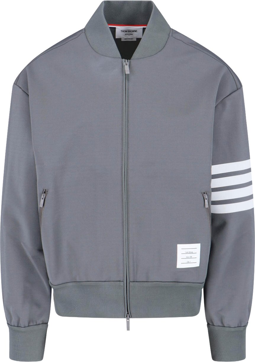 Thom Browne "4 Bar" Bomber Jacket – Grey Grijs