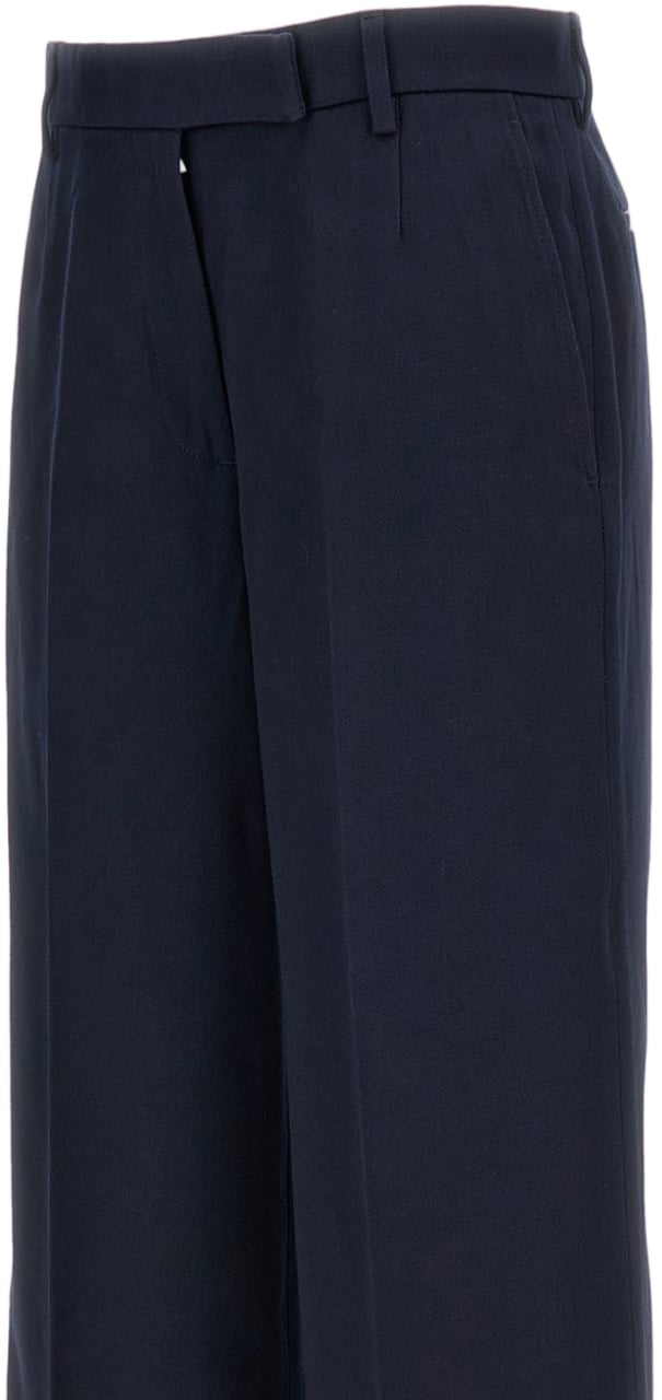 Thom Browne Blue Cotton Gabardine Chino Trousers Blauw