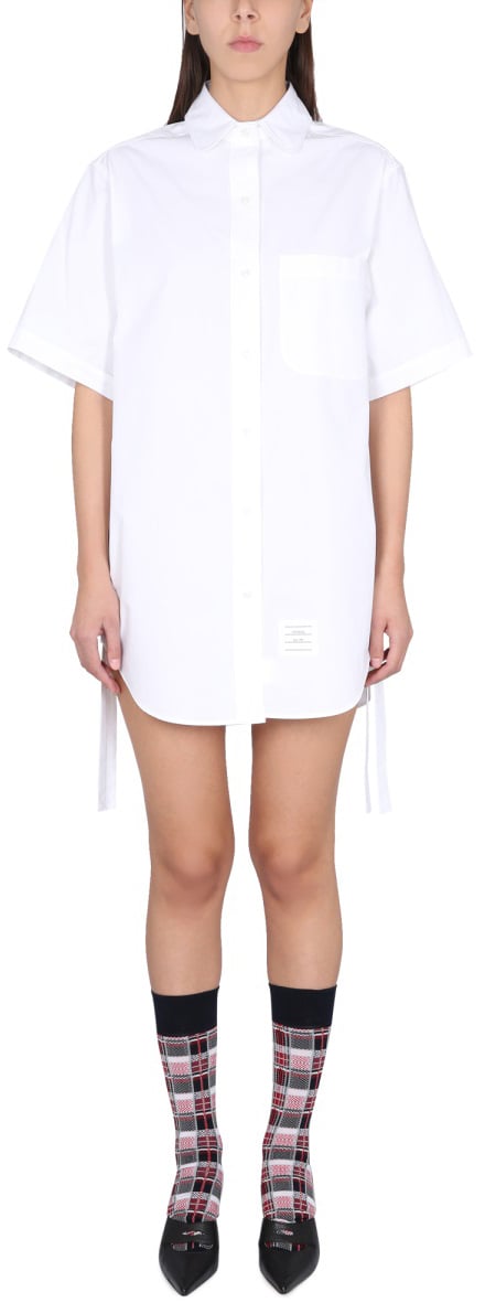 Thom Browne MINI CHEMISER DRESS Wit