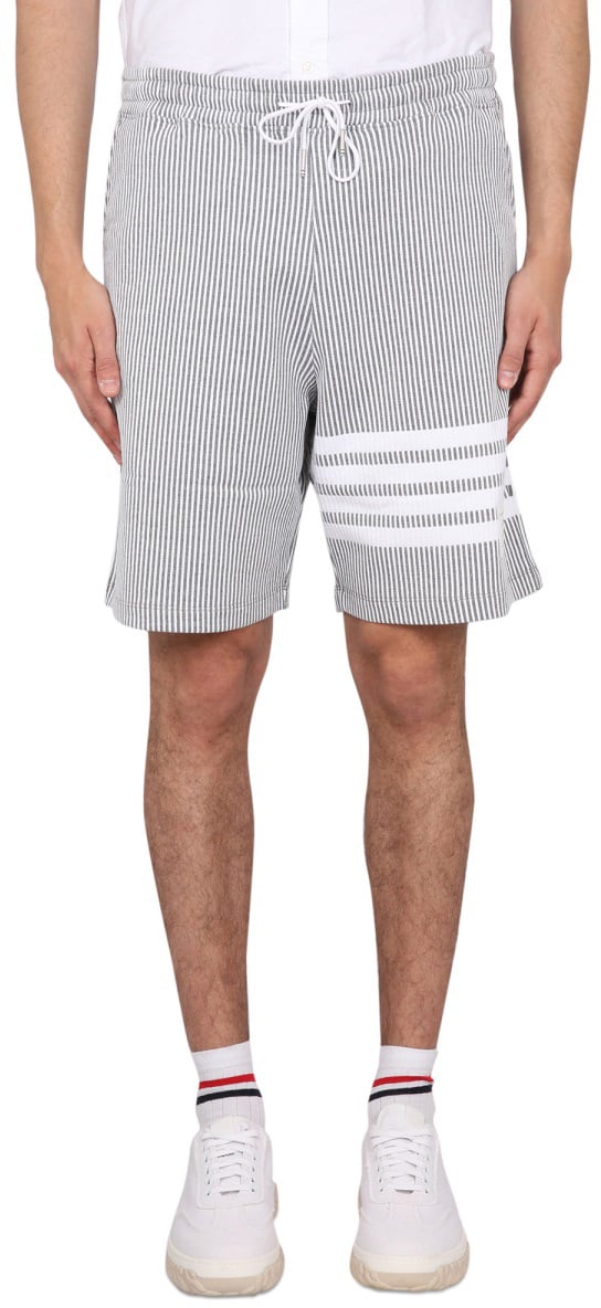 Thom Browne STRIPED BERMUDA SHORTS Grijs