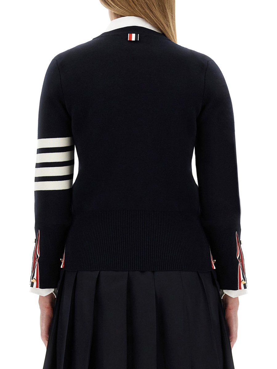Thom Browne MILANO STITCH JERSEY WITH 4 BARS Blauw