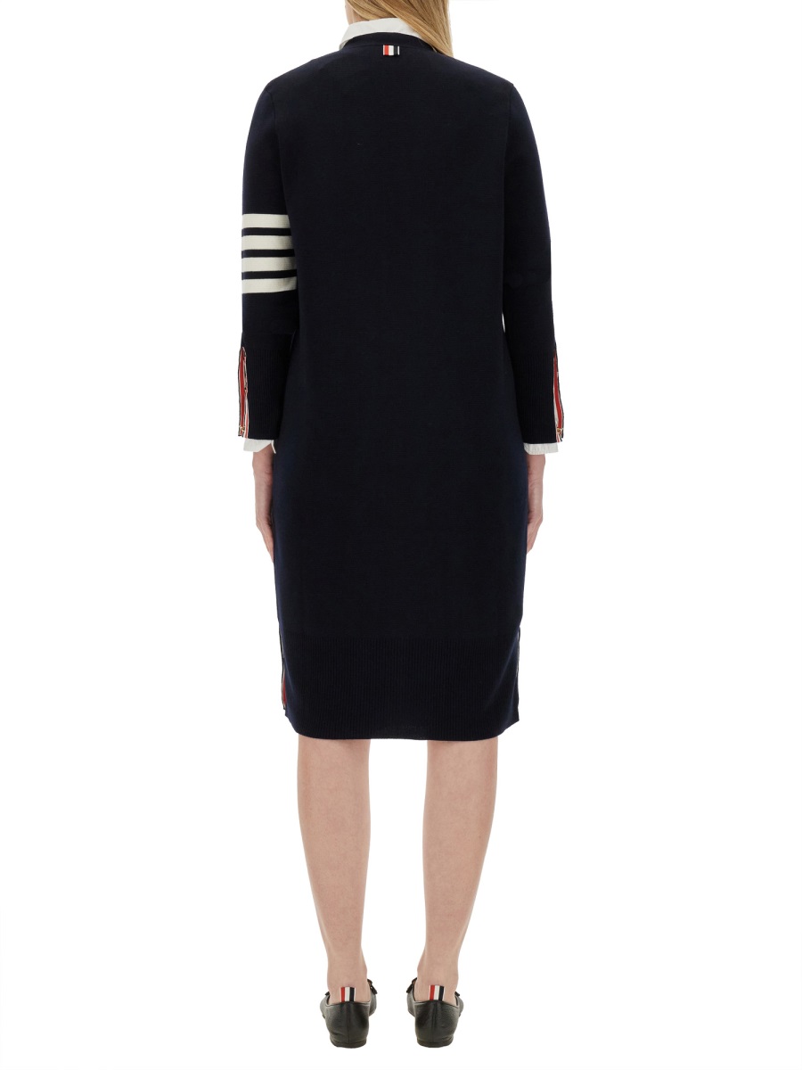 Thom Browne 4BAR LONG CARDIGAN Blauw