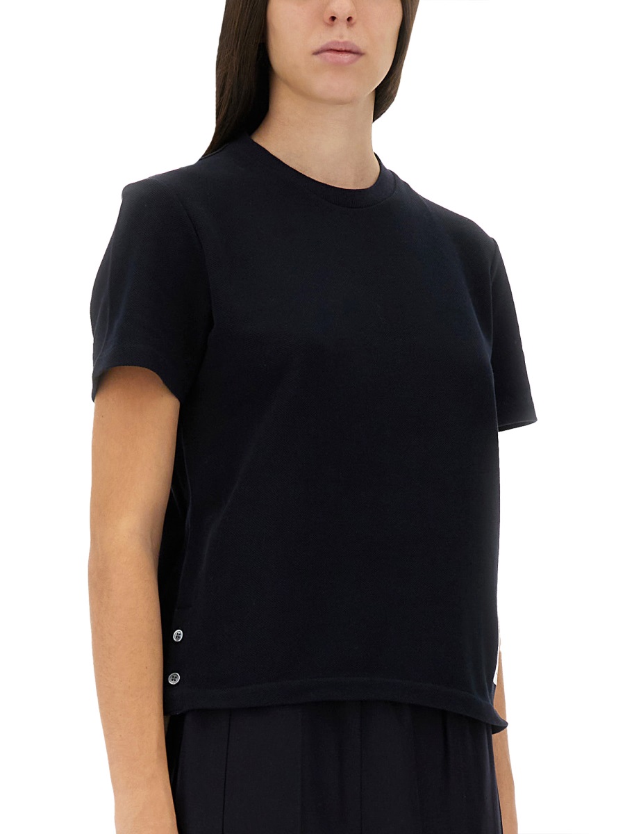 Thom Browne T-SHIRT WITH STRIPES Blauw