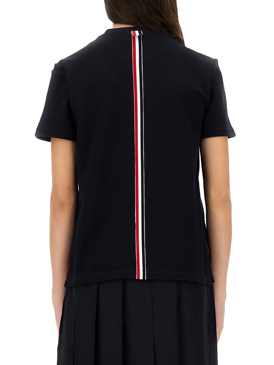Thom Browne T-SHIRT WITH STRIPES Blauw