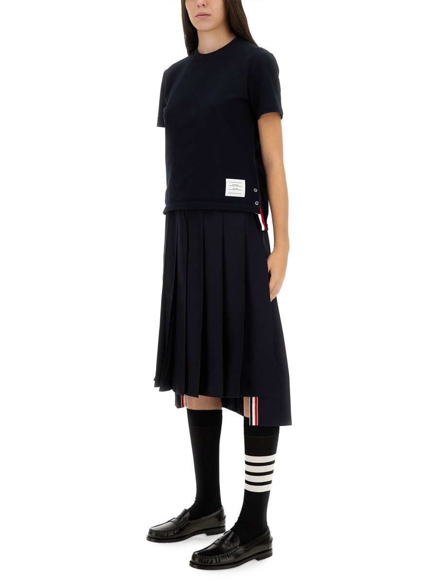 Thom Browne T-SHIRT WITH STRIPES Blauw