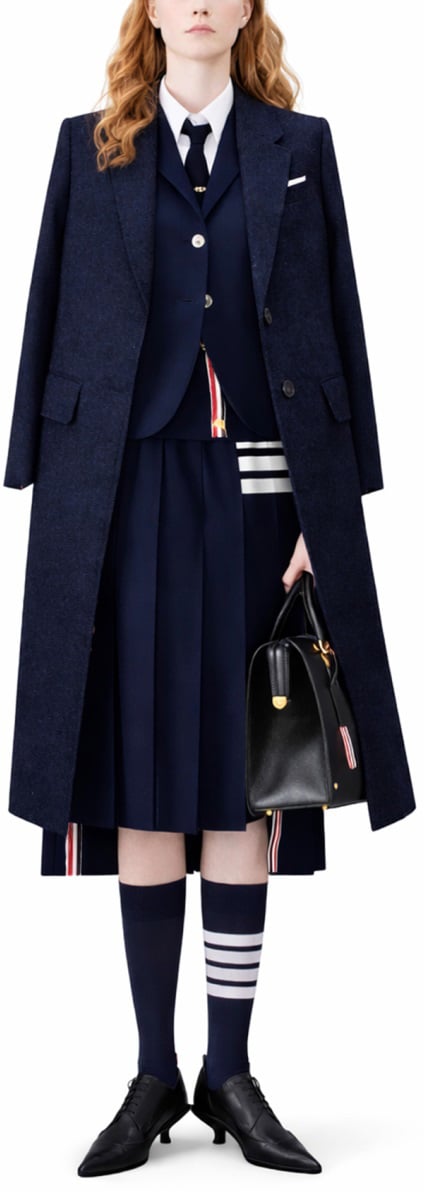 Thom Browne V-NECK CARDIGAN Blauw