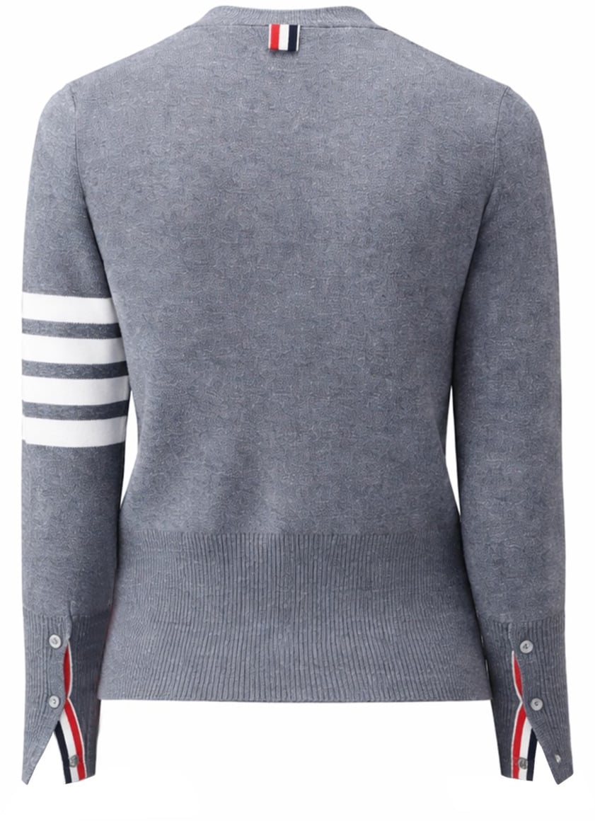 Thom Browne V-NECK CARDIGAN Grijs