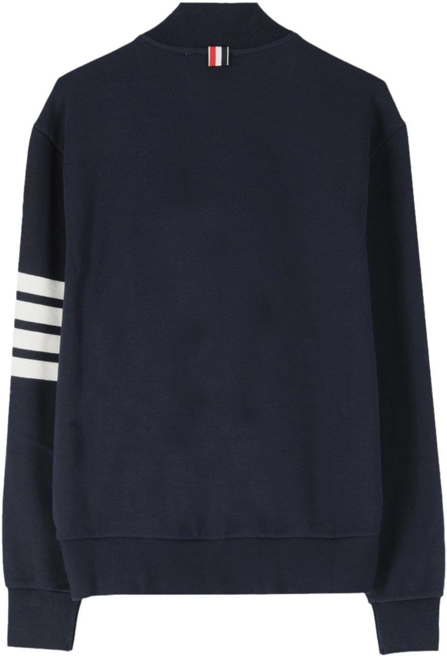 Thom Browne 4 BAR CLASSIC LOOPBACK BOMBER ZIP THROUGH Blauw