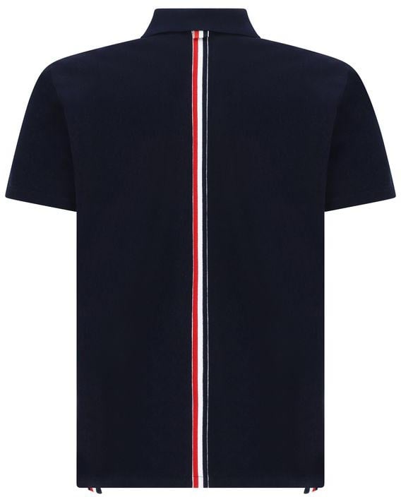 Thom Browne Blue Cotton Polo Shirt Bruin