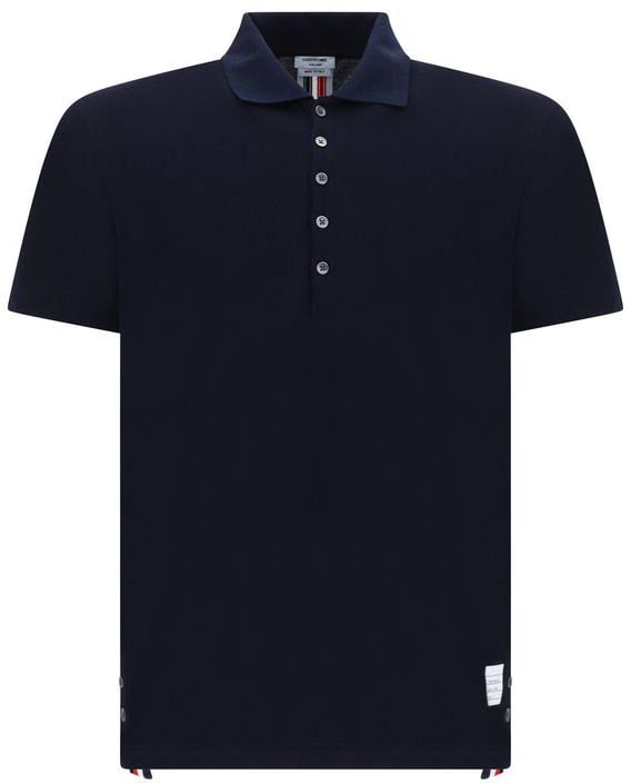Thom Browne Blue Cotton Polo Shirt Bruin