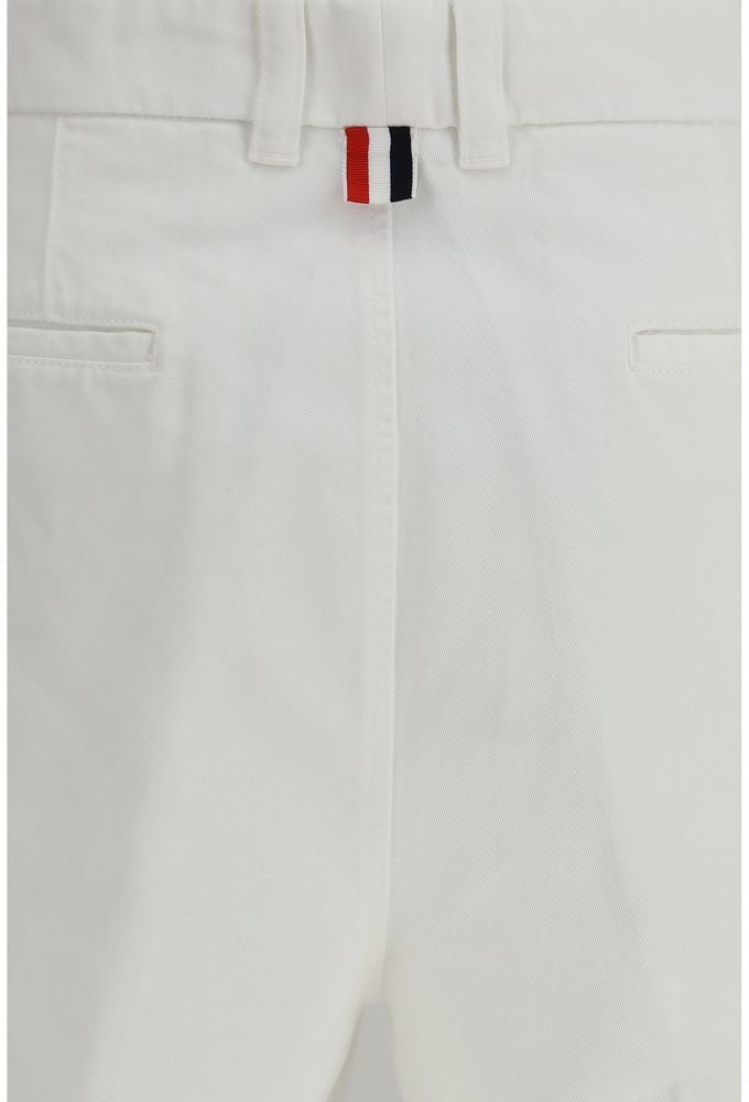 Thom Browne White Polyester Bermuda Shorts Wit