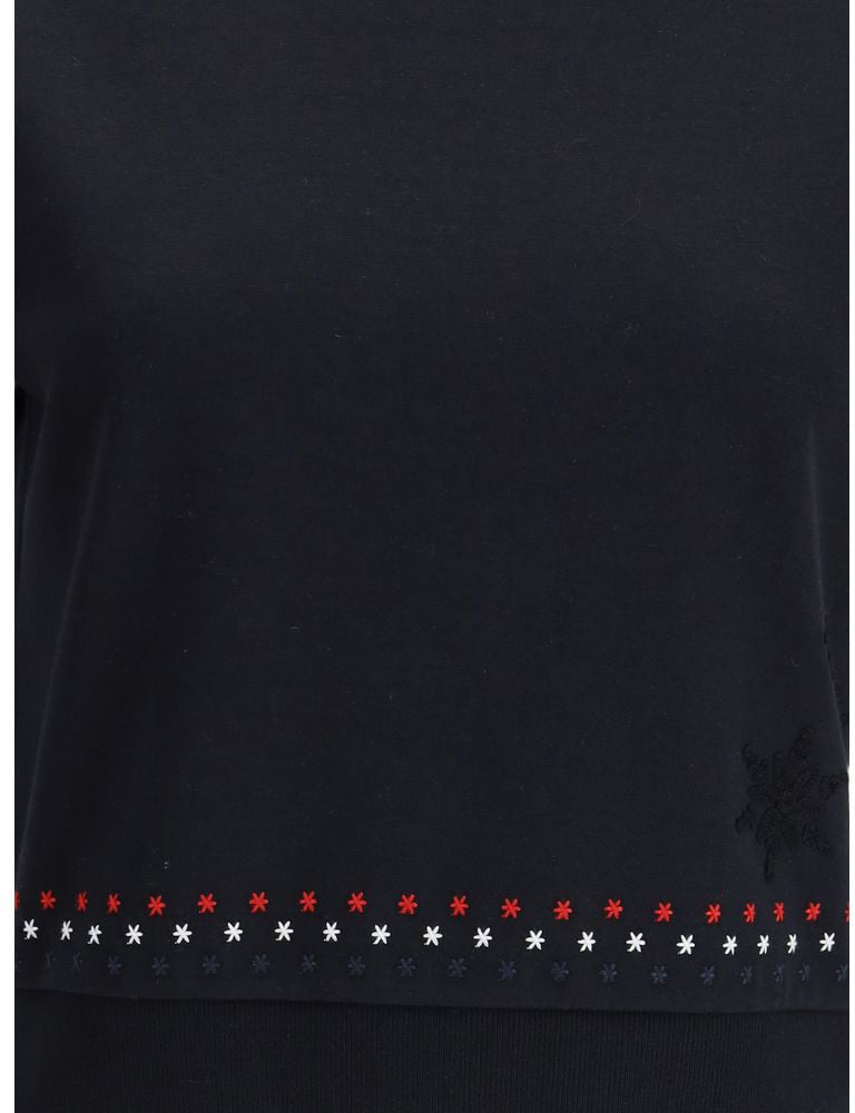 Thom Browne Black Cotton T-Shirt Zwart