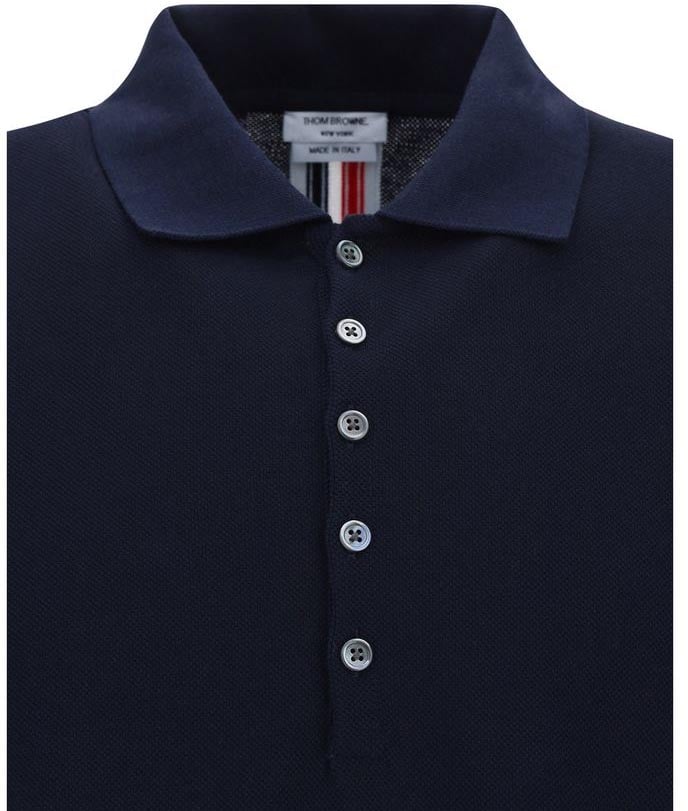 Thom Browne Thom Browne Blue Cotton Polo Shirt Bruin