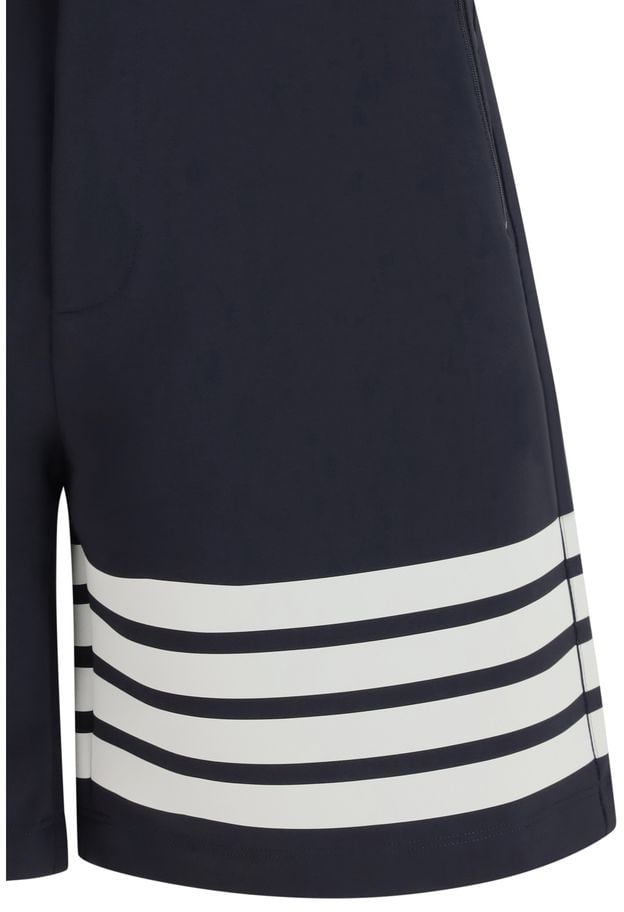 Thom Browne Blue Viscose Bermuda Shorts Blauw