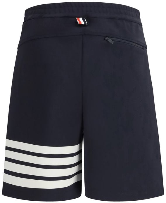 Thom Browne Blue Viscose Bermuda Shorts Blauw