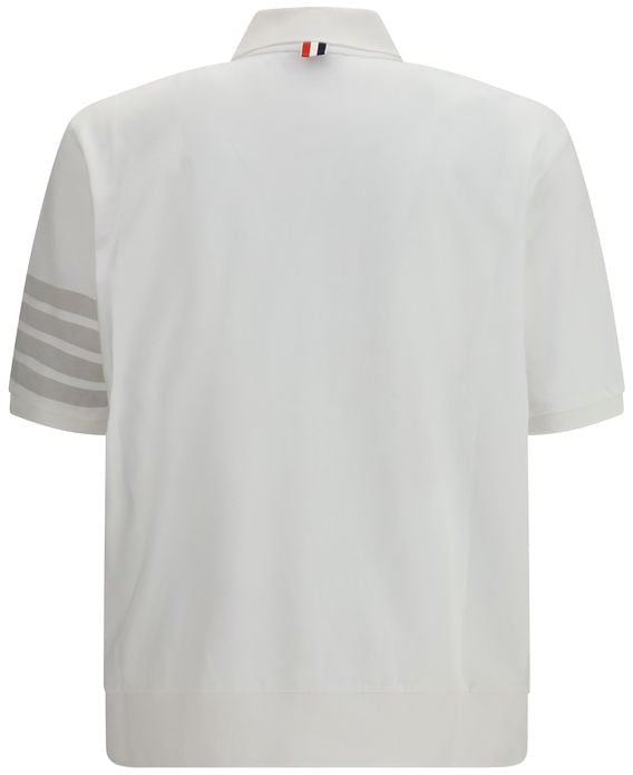 Thom Browne Thom Browne White Cotton Polo Shirt Bruin