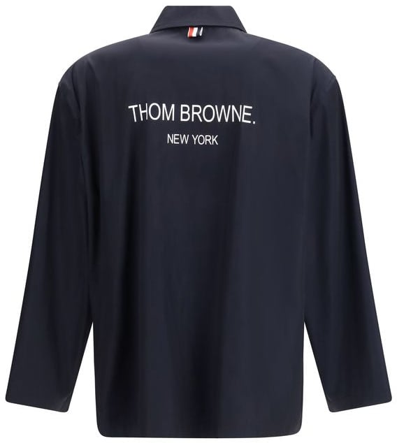 Thom Browne Thom Browne Blue Polyester Coat Bruin