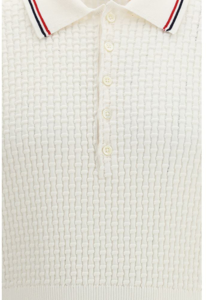 Thom Browne White Cotton Polo Shirt Wit