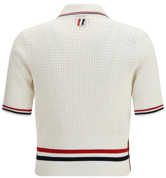 Thom Browne White Cotton Polo Shirt Wit
