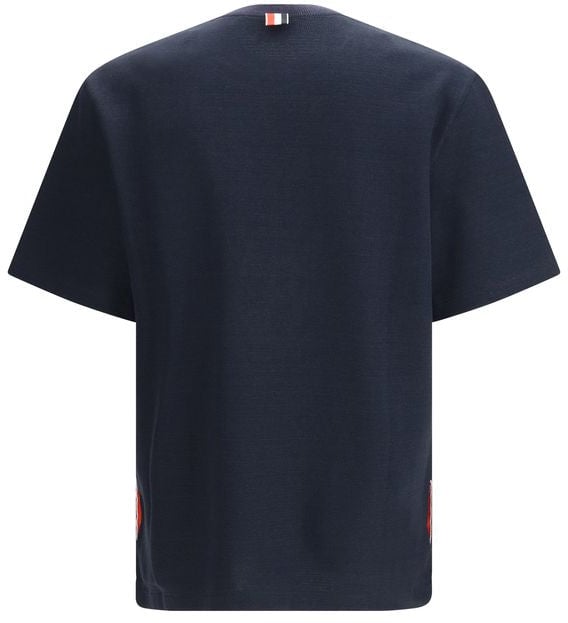Thom Browne Blue Cotton T-Shirt Blauw
