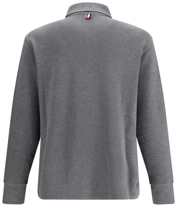 Thom Browne Thom Browne Gray Cotton Polo Shirt Bruin