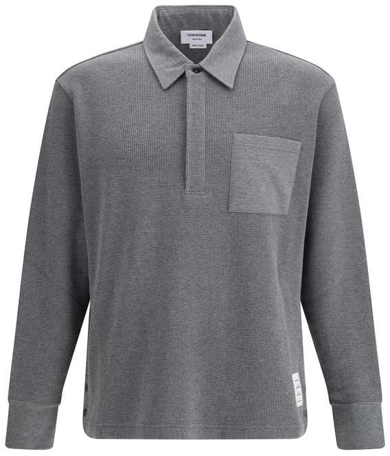 Thom Browne Thom Browne Gray Cotton Polo Shirt Bruin