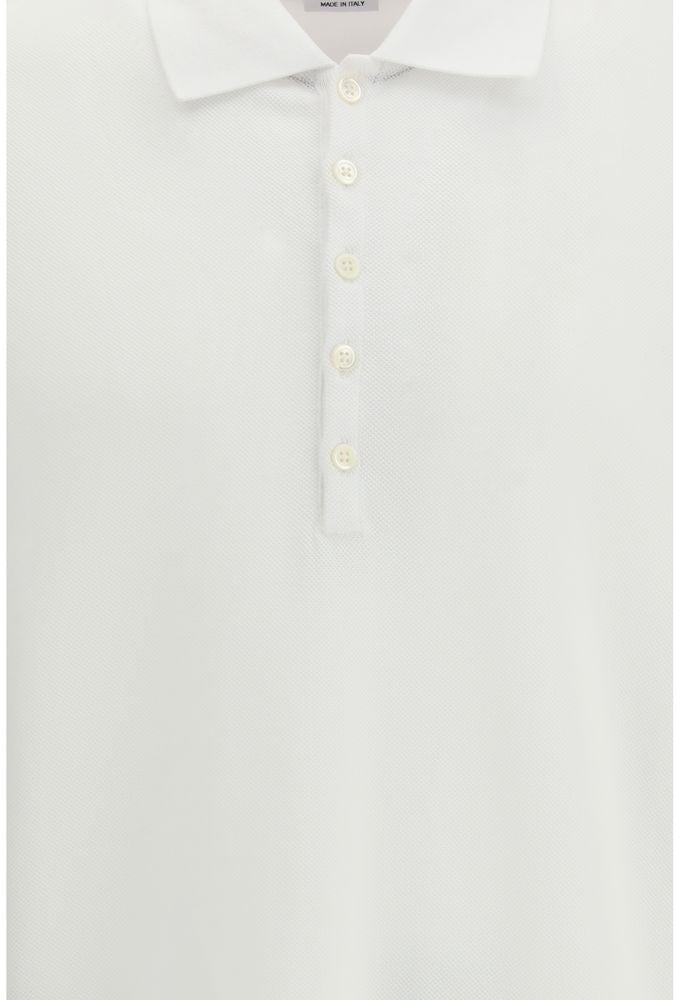 Thom Browne Thom Browne White Cotton Polo Shirt Bruin