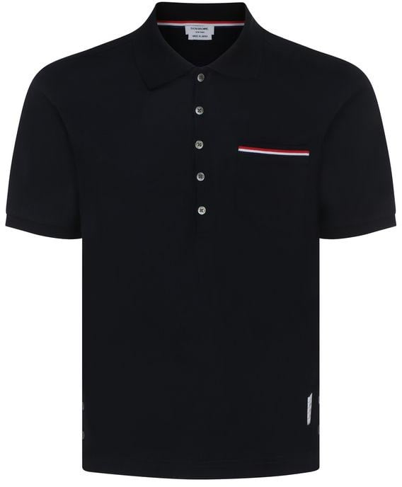 Thom Browne Thom Browne Blue Cotton Polo Shirt Bruin
