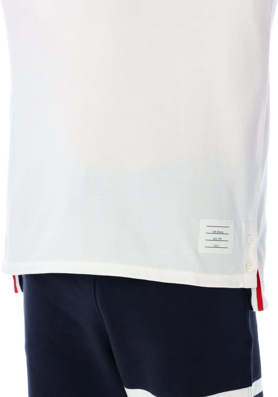 Thom Browne Relaxed Fit Ss Tee W/ Center-Back Rwb St Bianco Wit