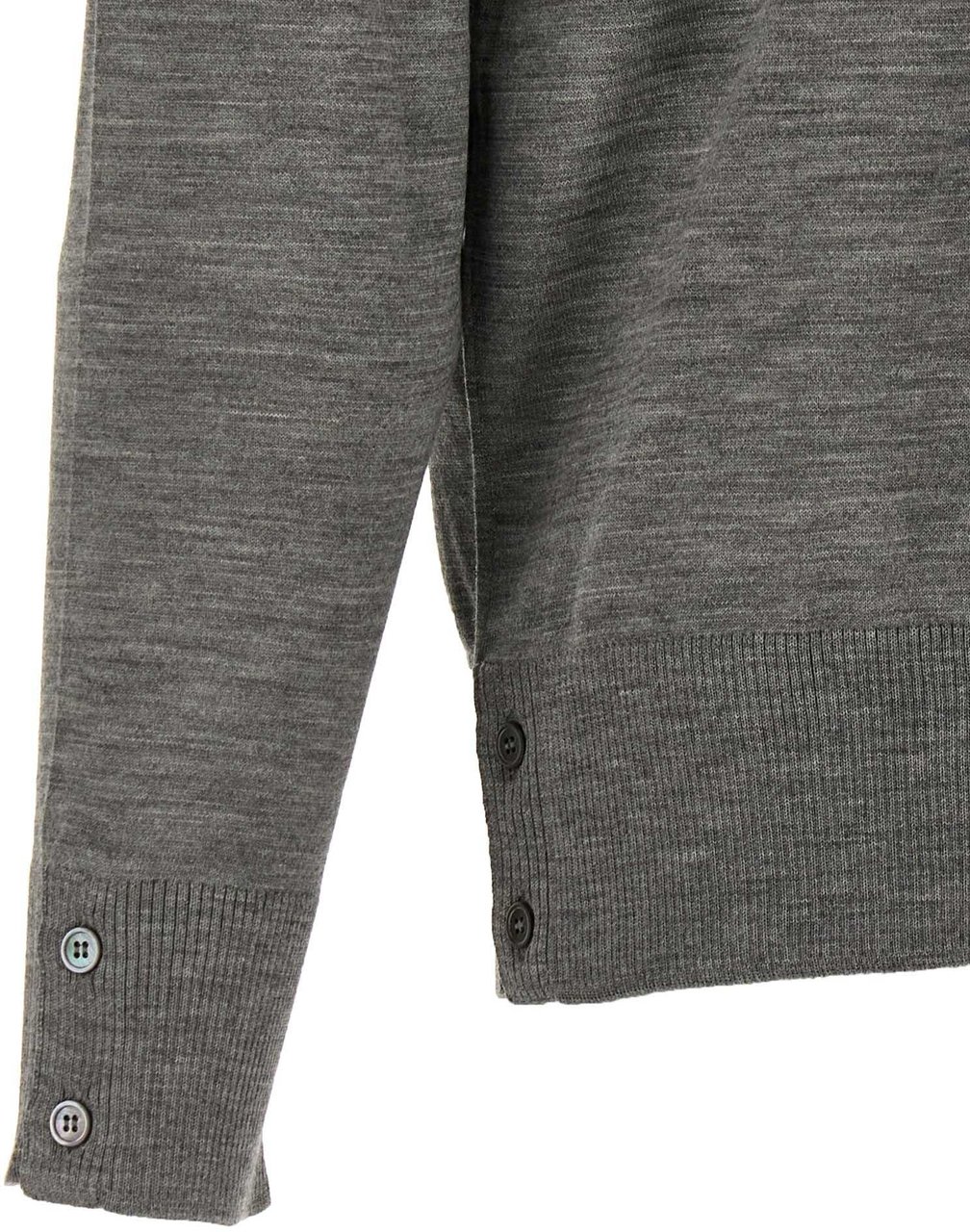 Thom Browne Gray Virgin Wool Cardigan Grijs