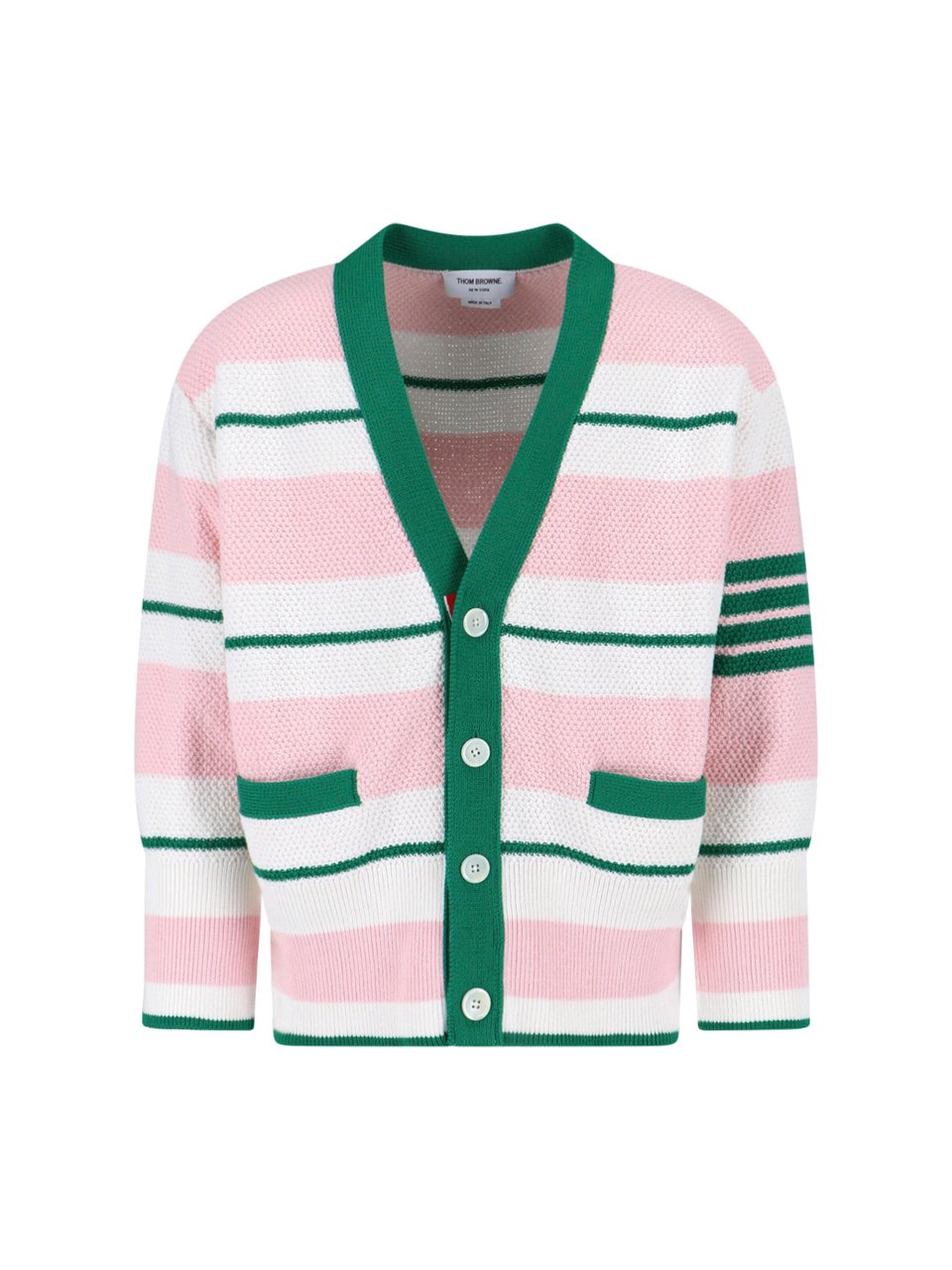Thom Browne Striped Cardigan – Pink Roze
