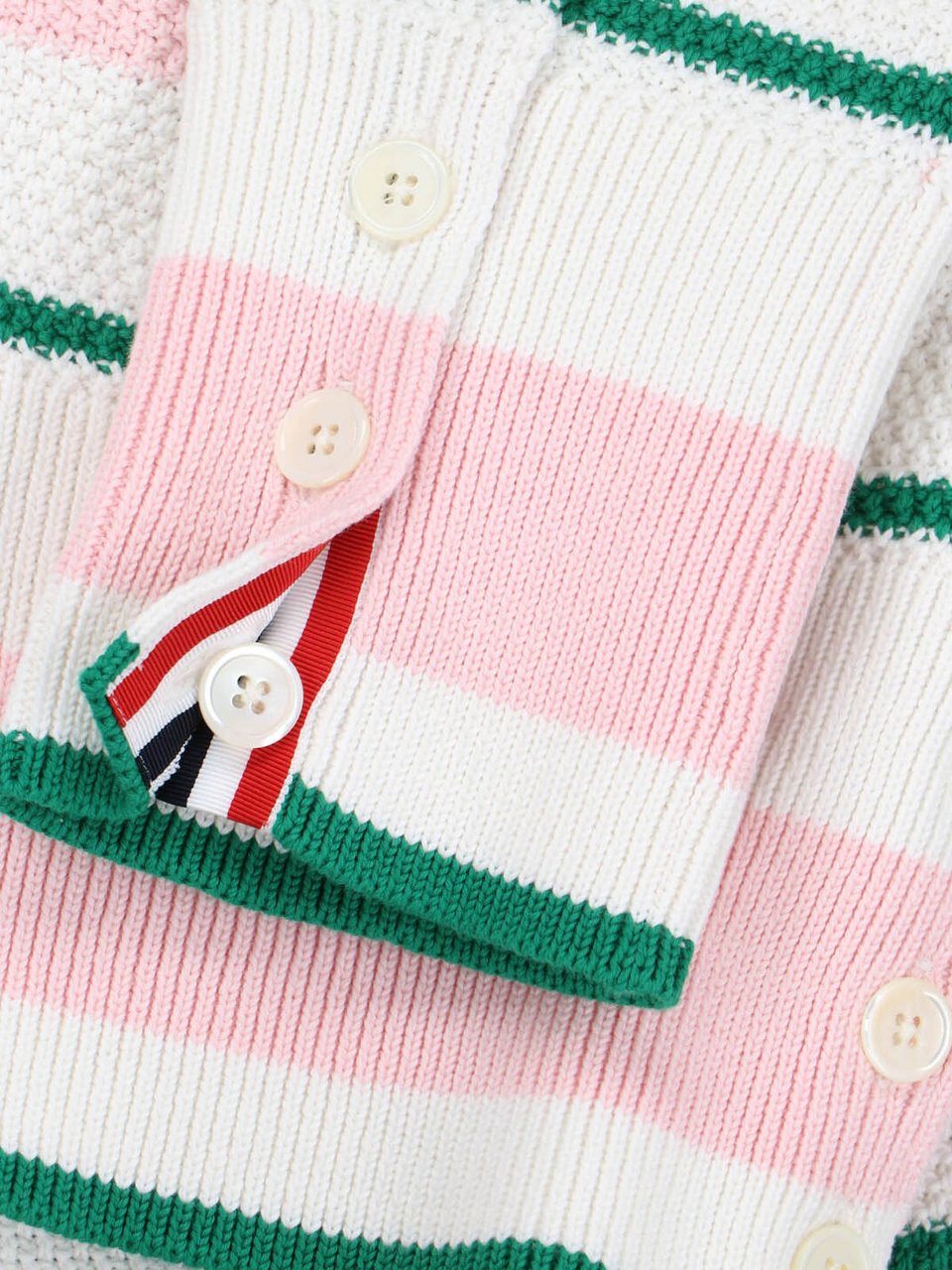 Thom Browne Striped Cardigan – Pink Roze