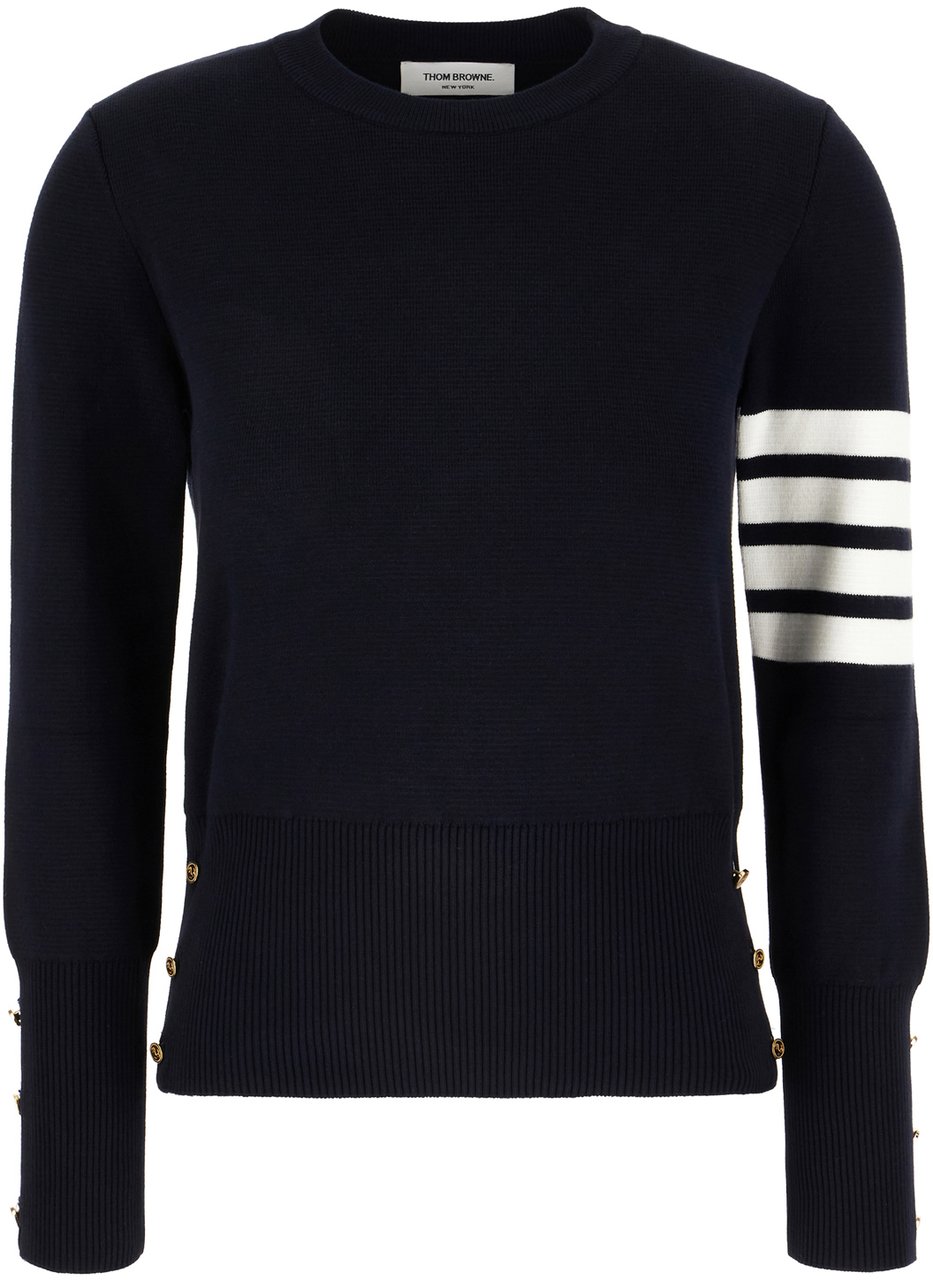 Thom Browne Midnight blue wool sweater Blauw