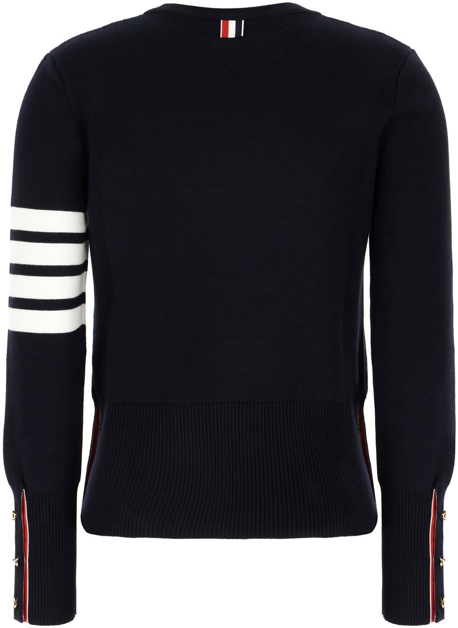 Thom Browne Midnight blue wool sweater Blauw