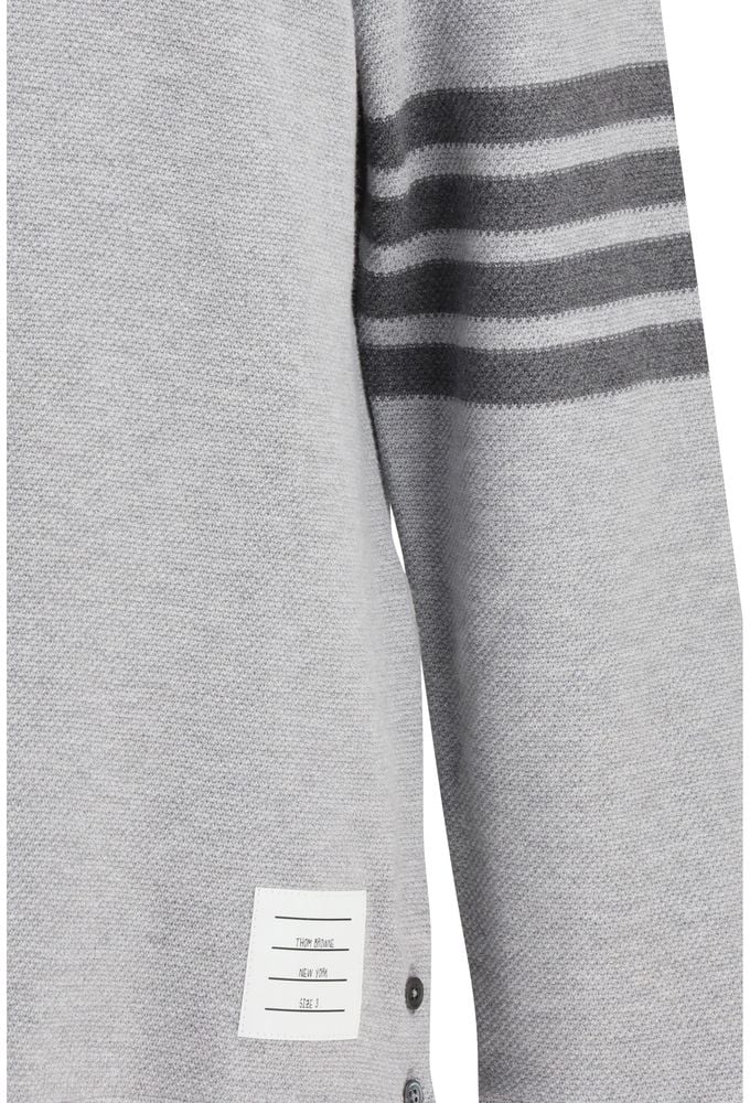 Thom Browne Gray Cotton Polo Shirt Grijs
