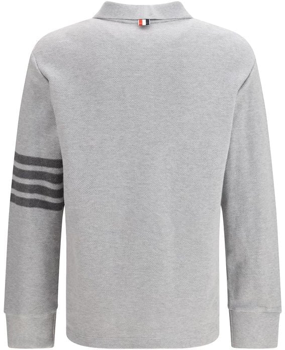 Thom Browne Gray Cotton Polo Shirt Grijs