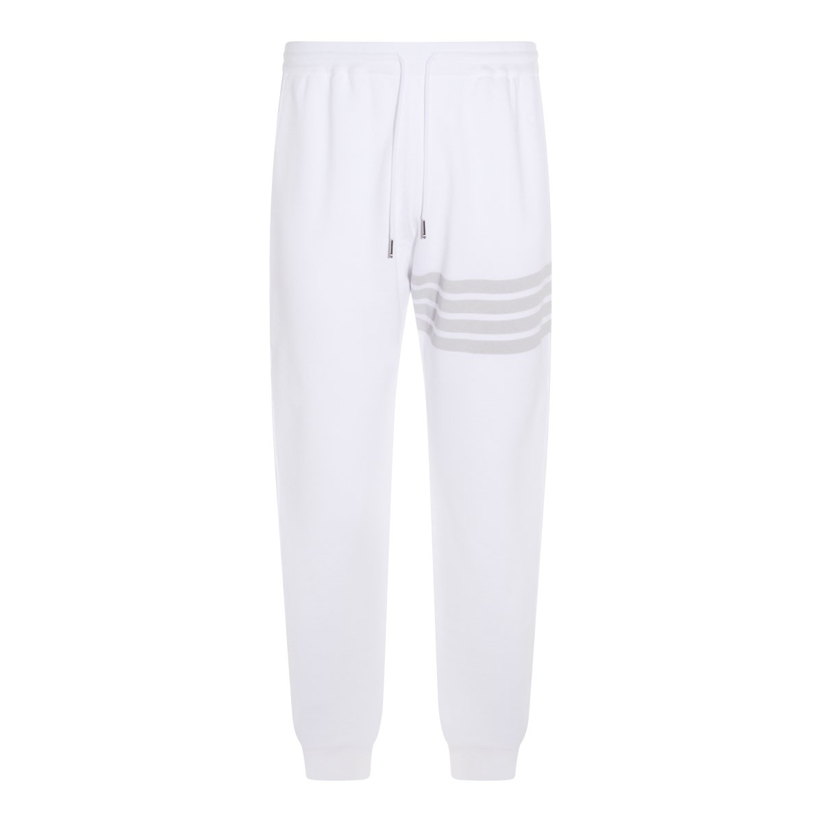 Thom Browne Casual Trousers with Subtle Horizontal Stripes Wit