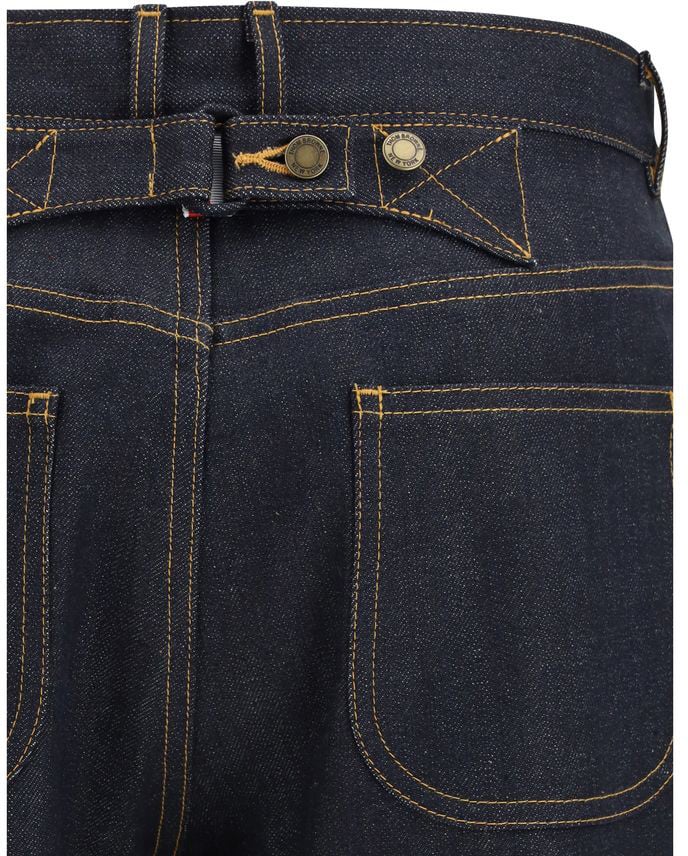 Thom Browne Blue Cotton Straight-Leg Jeans Blauw