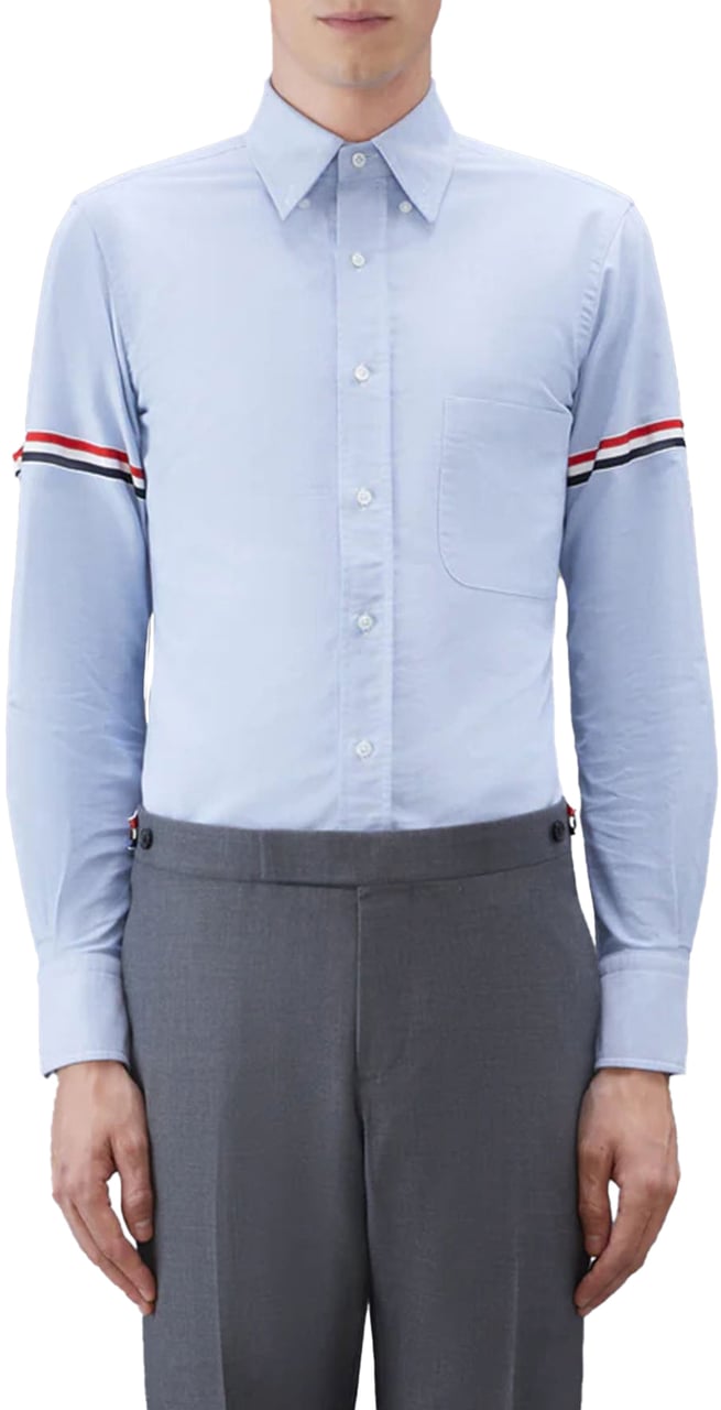 Thom Browne OXFORD ARMBANDS CLASSIC SHIRT BLUE Blauw