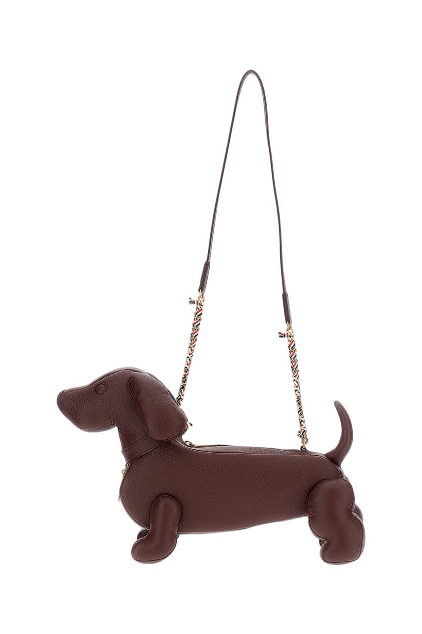 Thom Browne Bordeaux Hector Pebbled Leather Bag Maroon