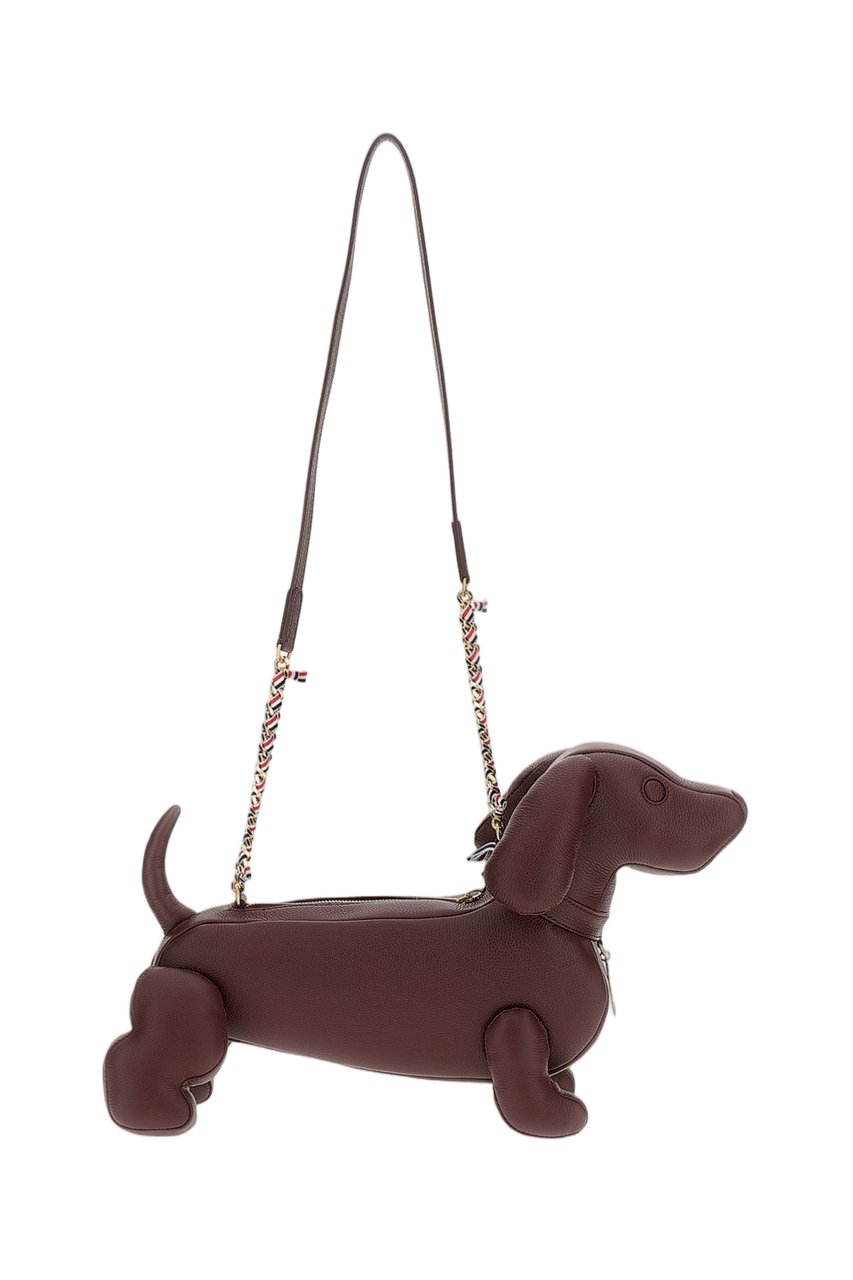 Thom Browne Bordeaux Hector Pebbled Leather Bag Maroon