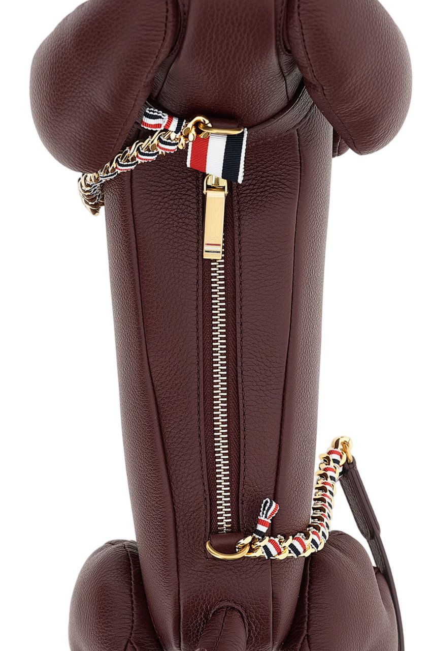 Thom Browne Bordeaux Hector Pebbled Leather Bag Maroon