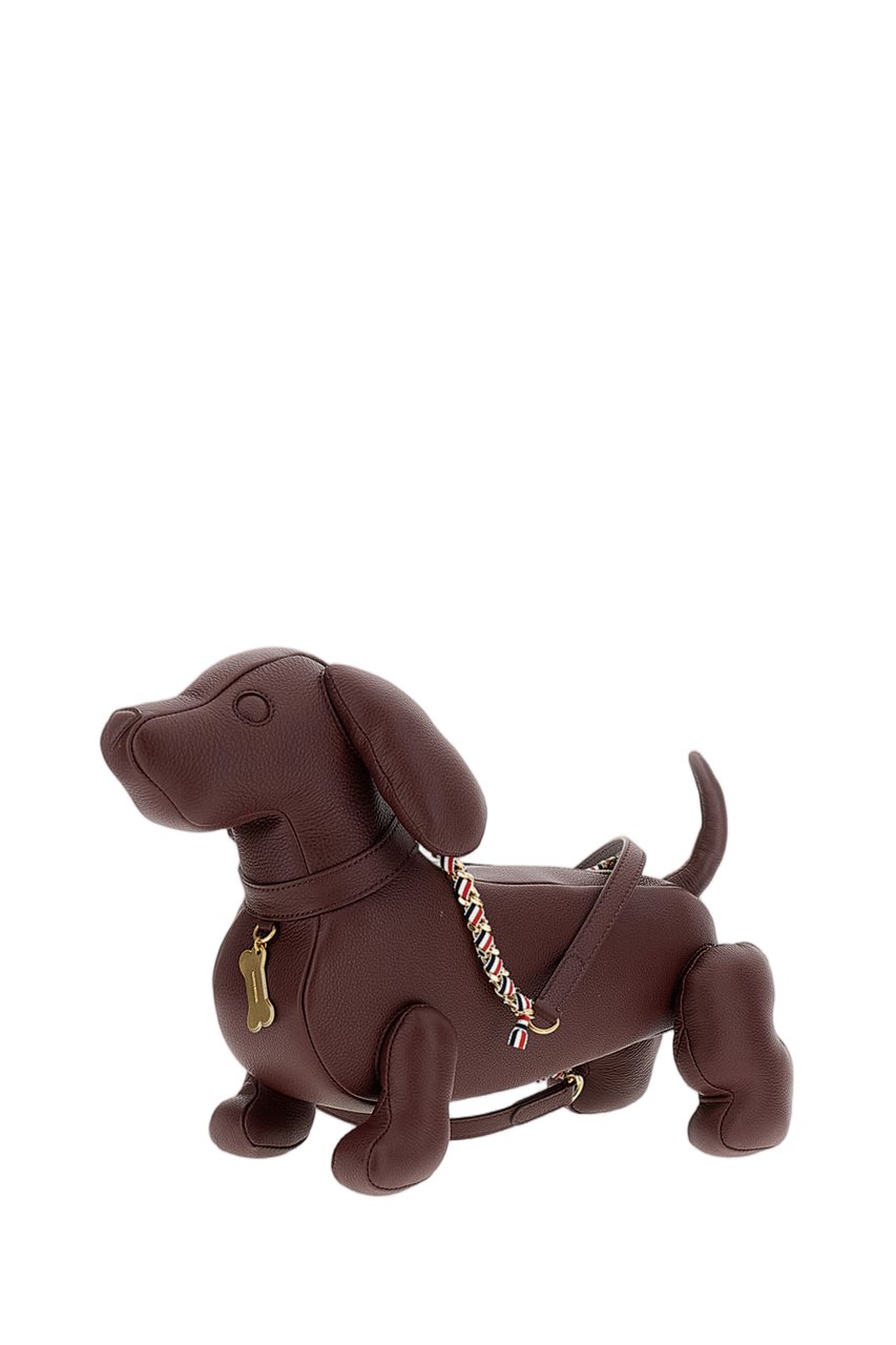Thom Browne Bordeaux Hector Pebbled Leather Bag Maroon
