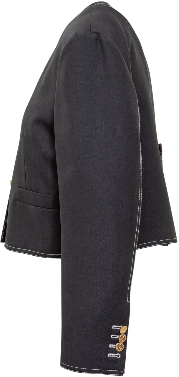 Thom Browne Cardigan con Pieghe a Scatola Blauw