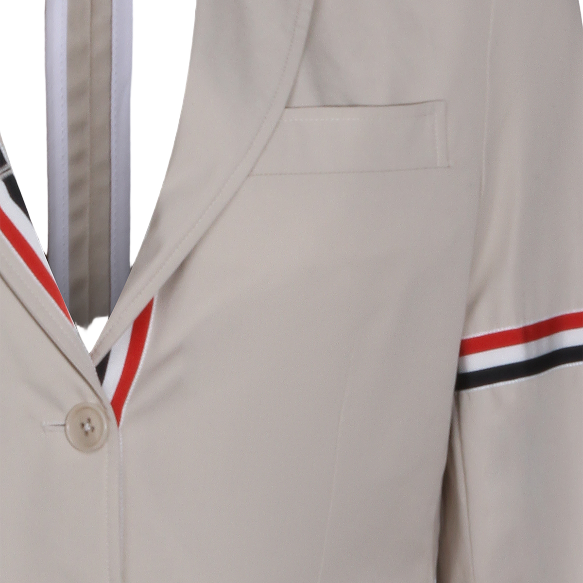 Thom Browne Beige Tailored Jacket with Notched Collar Neutraal