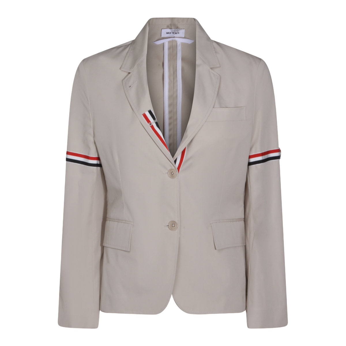 Thom Browne Beige Tailored Jacket with Notched Collar Neutraal