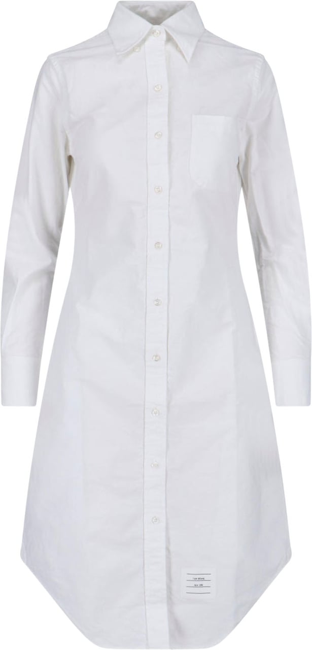 Thom Browne White Minimalist Fitted Shirt Dress Wit