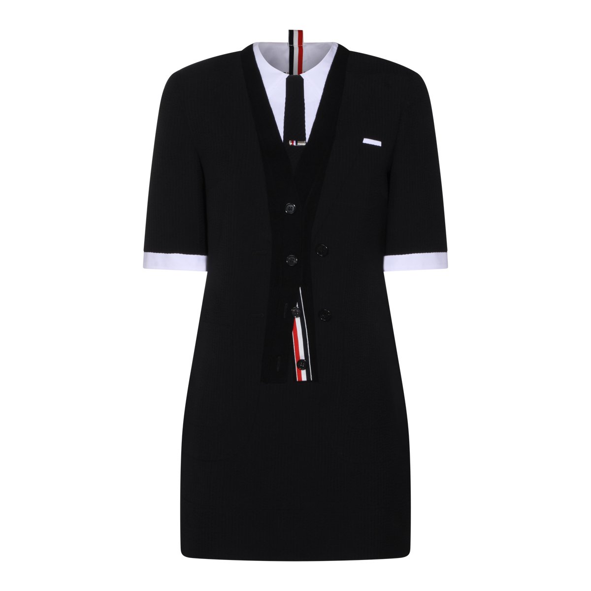 Thom Browne Tailored Black Mini Dress Zwart
